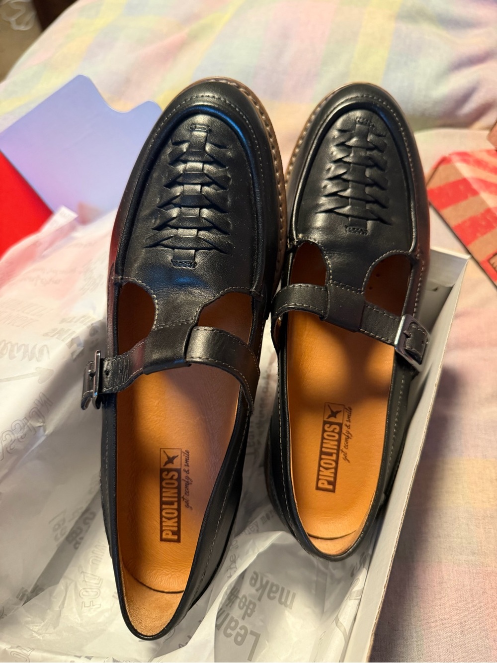 Pikolinos Woman’s Black Leather Fisherman Loafers